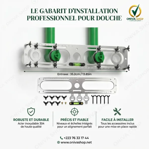 Gabarit de Nivellement pour Mitigeur de Douche – Entraxe 150 mm