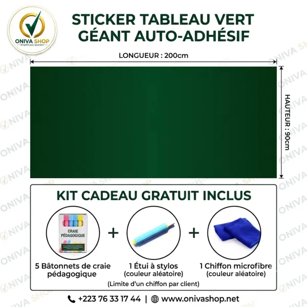 Film Tableau Noir Autocollant Premium PET Réutilisable – 60×200 cm / 90×200 cm — vue 4