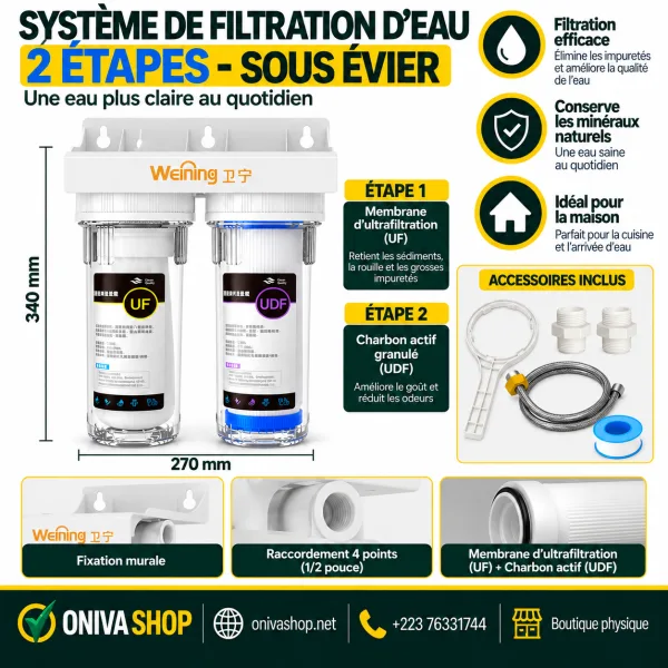 Système de filtration d’eau sous évier Wellring – 1 à 3 niveaux — vue 3