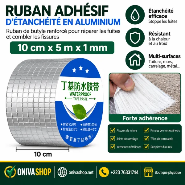 Ruban adhésif d’étanchéité aluminium-butyle 5 m — vue 3