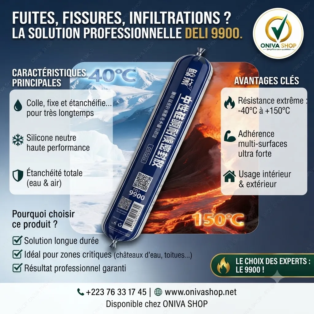 Mastic Silicone Neutre DELI 9900 Haute Performance