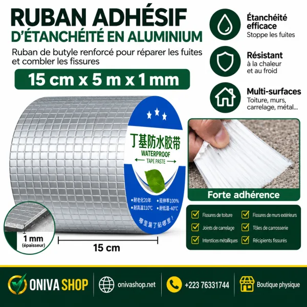 Ruban adhésif d’étanchéité aluminium-butyle 5 m — vue 4