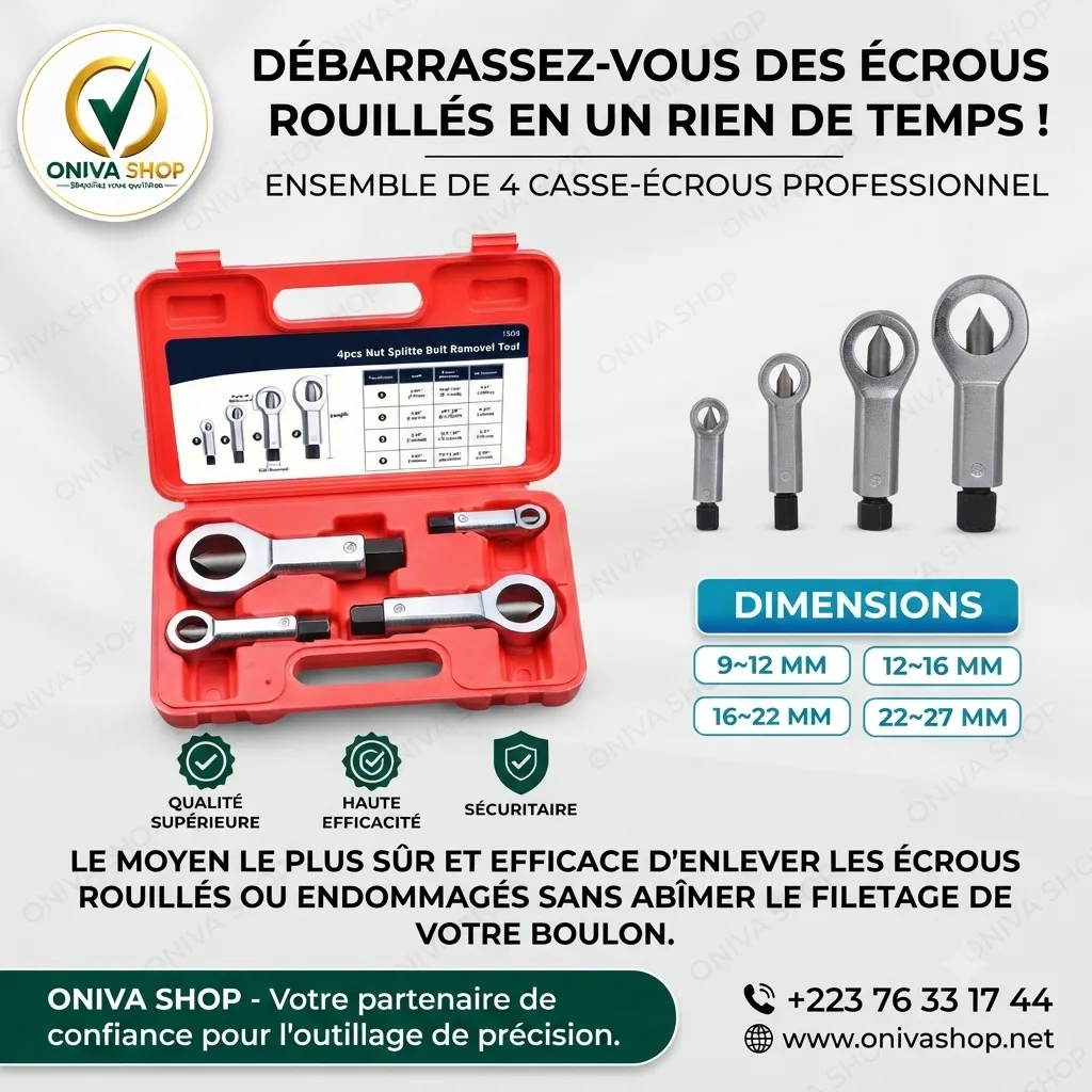 Kit Professionnel de Casse-Écrous – 4 Pièces