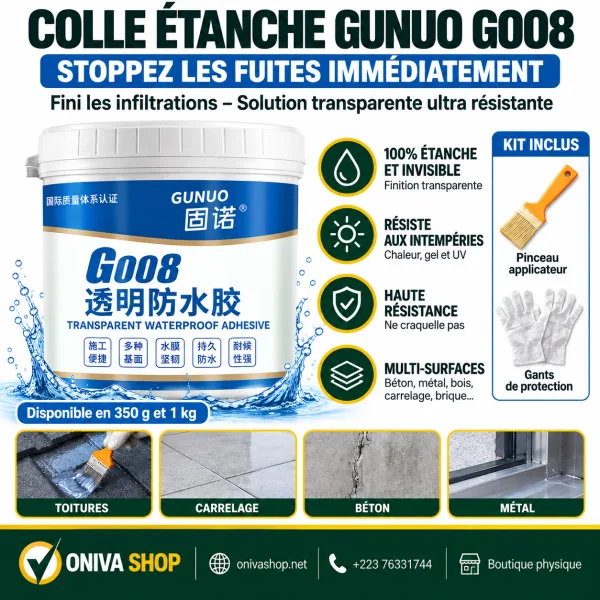 Colle d'Étanchéité Transparente GUNUO G008