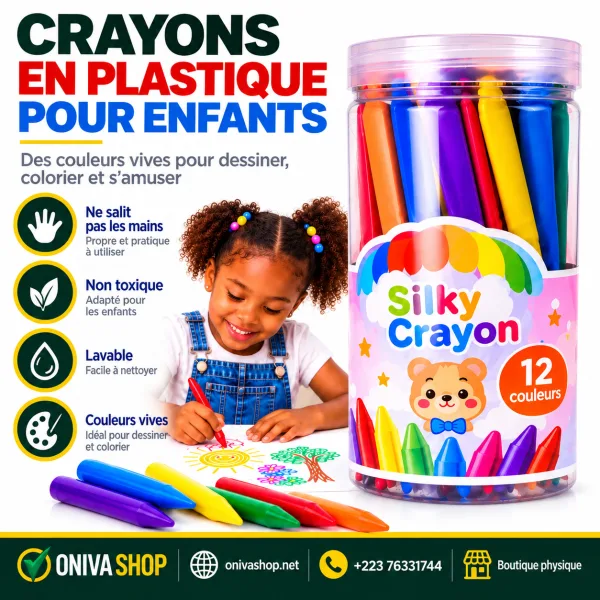 Kit de Crayons de Coloriage Lavables 12 Couleurs – Mains Propres
