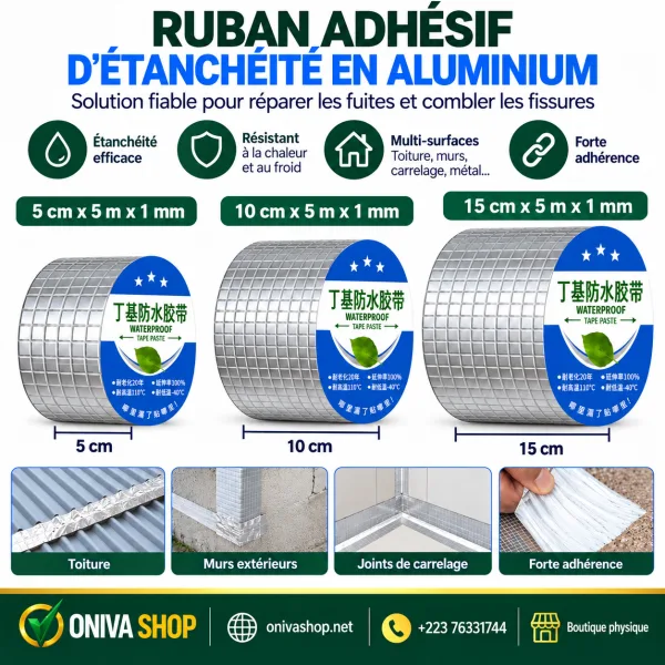Ruban adhésif d’étanchéité aluminium-butyle 5 m