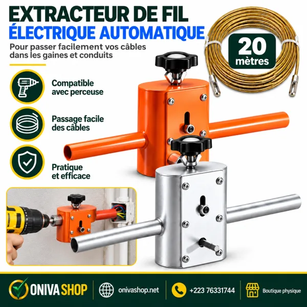 Extracteur automatique de fil électrique pour gaines et conduits – 20 m — vue 2