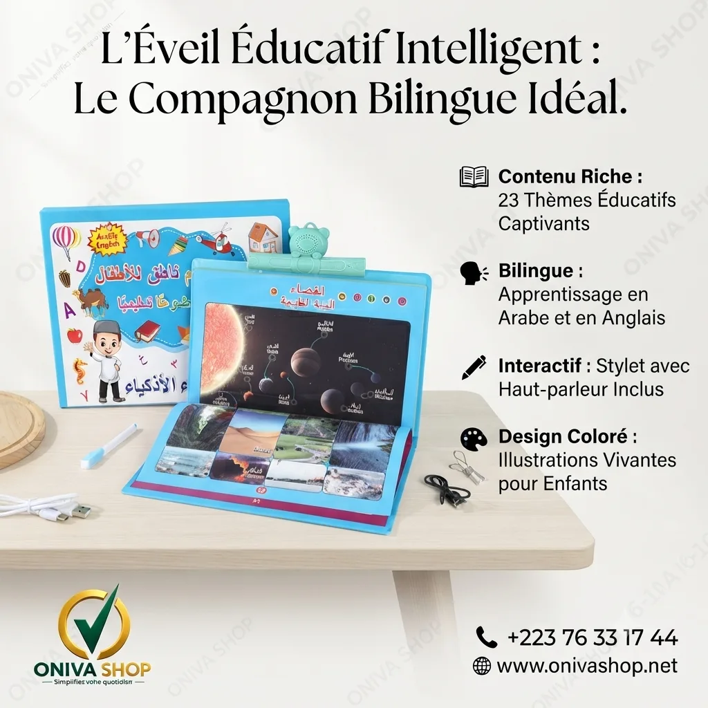 Livre Éducatif Électronique Bilingue Interactif avec Stylet Sonore
