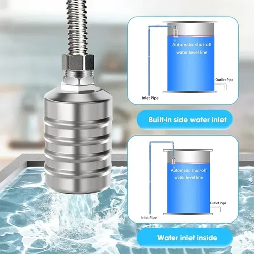 Vanne à flotteur automatique en acier inox 304 🚰 Raccord G1/2" (20 mm)